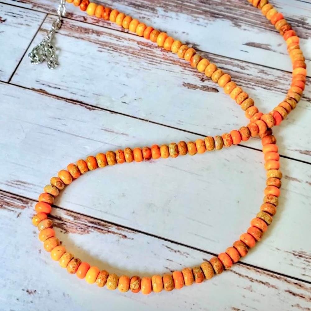 Orange Sea Sediment Jasper Necklace